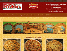 Tablet Screenshot of papaspizzeria.us